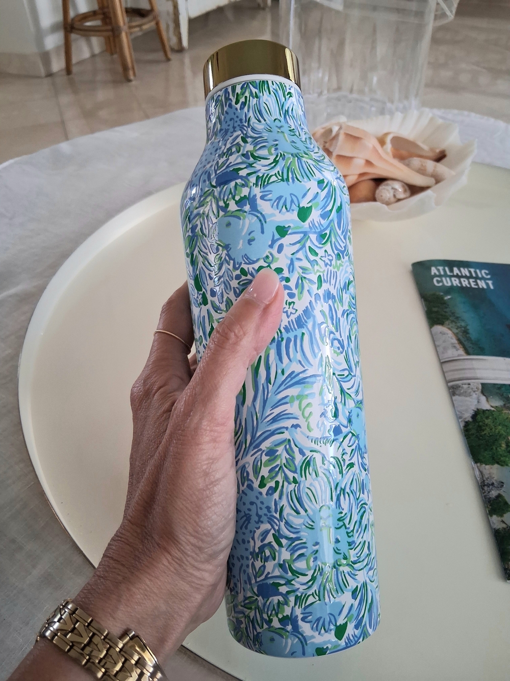 Lilly Pulitzer Blue, Green & White Floral Insulated Bottle